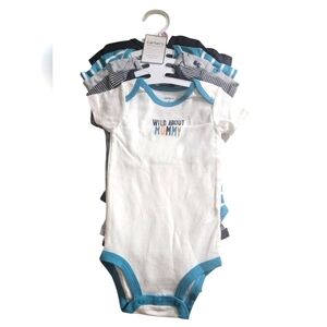 Carter's baby Boy Camping Theme Short Sleeve Bodysuits 5pc